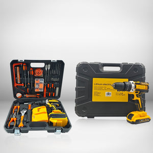 Kit de herramientas completo con destornillador eléctrico de 48 V - Estuche profesional